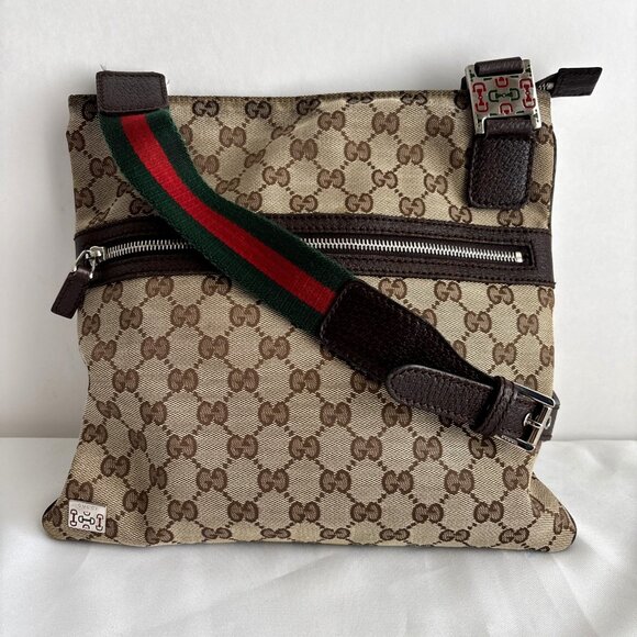 Authentic GUCCI GG Canvas Web Sherry Line Shoulder Bag with COA - Picture 1 of 16